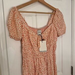 Reformation Pink Floral Rhett Dress